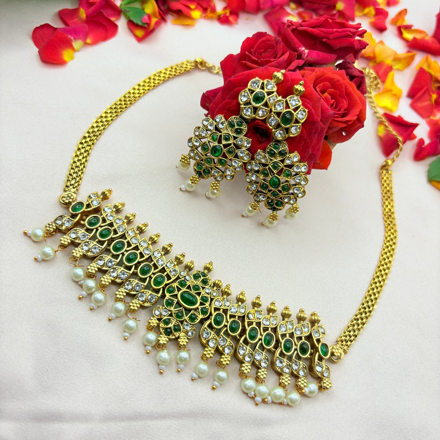 Kundan Mesh Choker Set