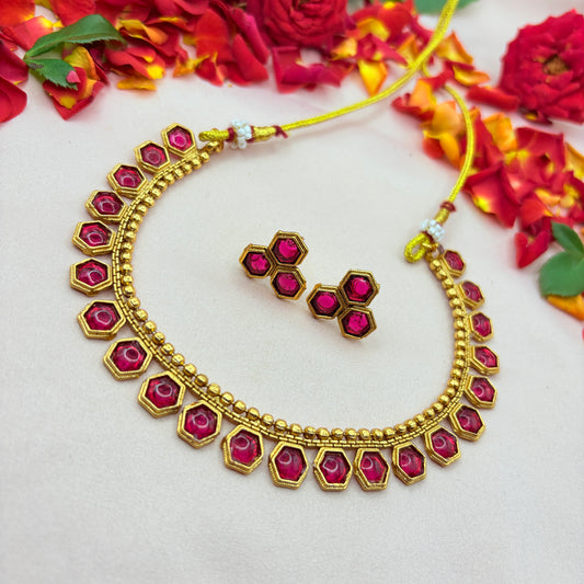 Ruby Hive Necklace Set