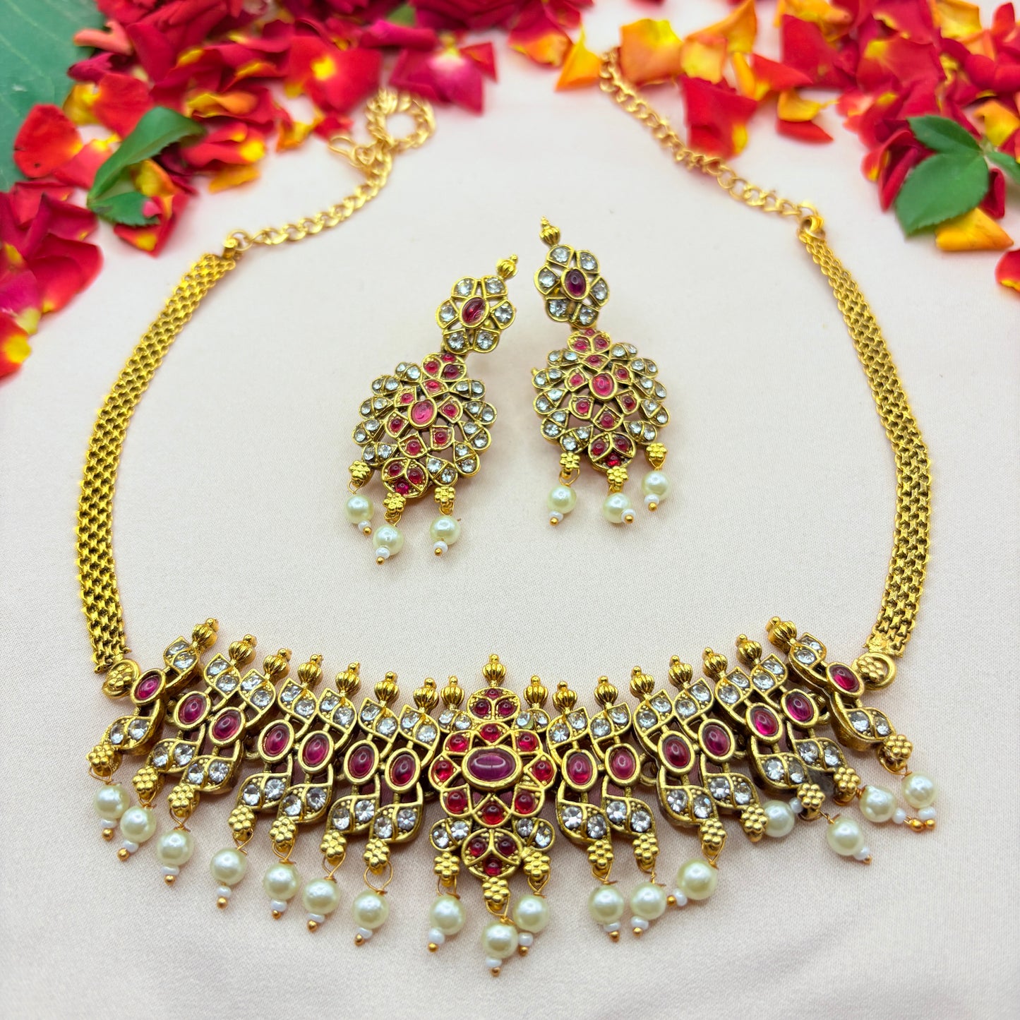 Kundan Mesh Choker Set