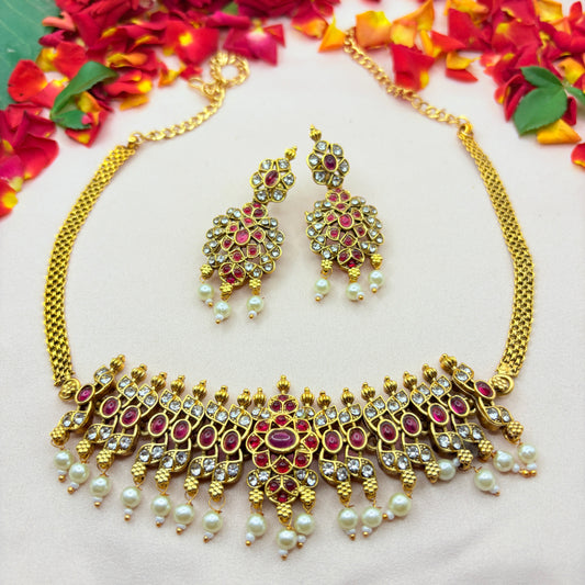 Kundan Mesh Choker Set